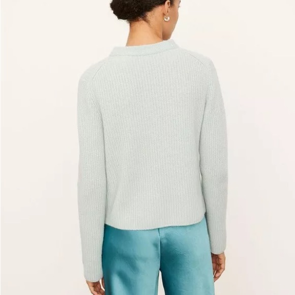 VINCE Mint Cashmere Shaker Rib Pullover Crewneck Sweater Women’s Size Medium - Picture 3 of 13